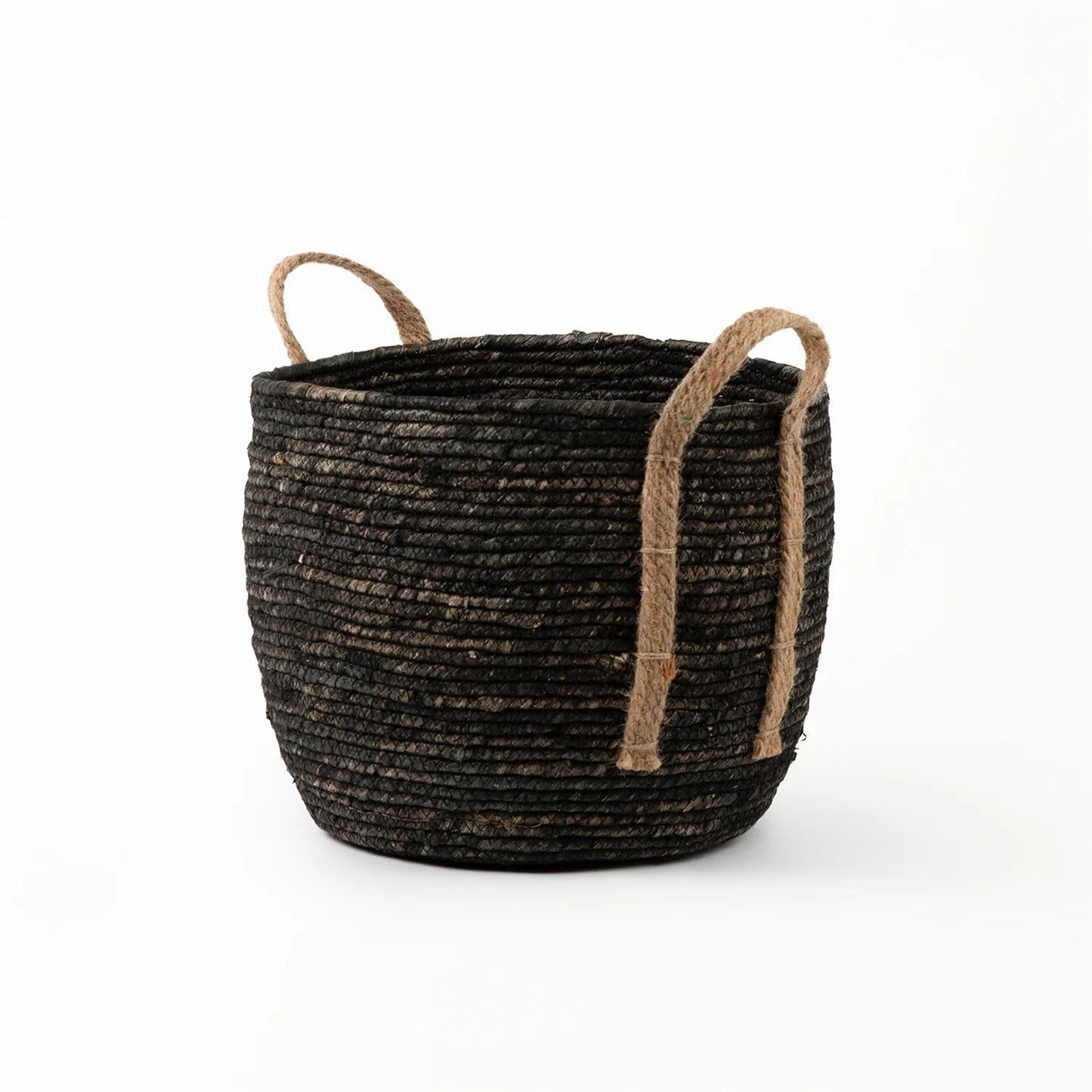 Black Basket with Hemp Handle | REVOLOGY