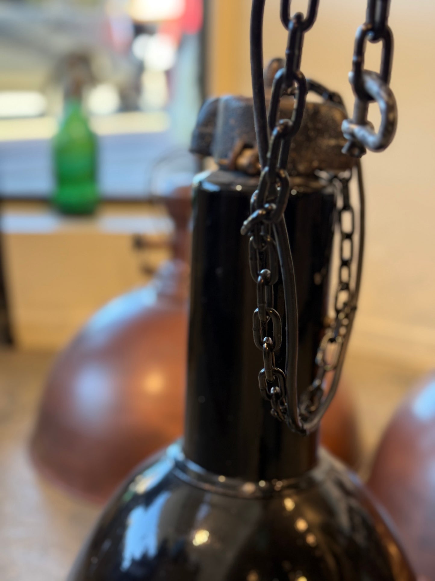 Black Vintage French Enamel Lamp – Industrial Elegance | REVOLOGY