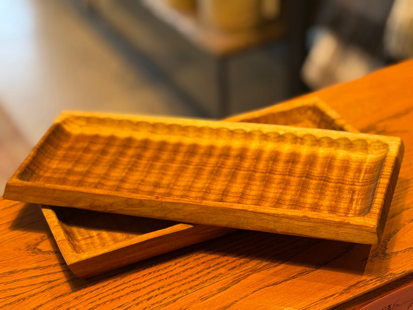 Handcrafted Wood rectangular Tray | Ian Lawson