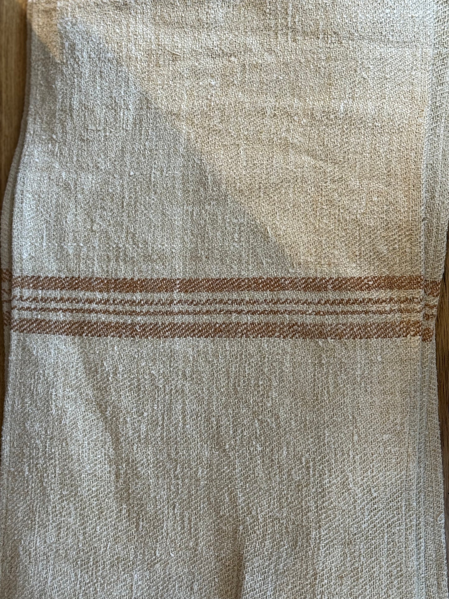 GRAIN-SACK PLACEMAT - TAN STRIPE & PATCHED | VSU