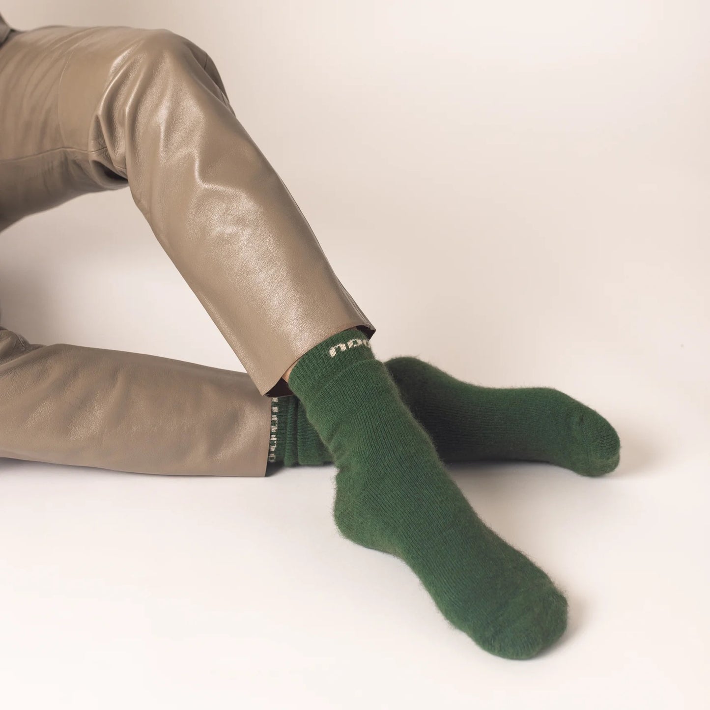 Possum Merino Socks - HK Green Pasture | NOOAN