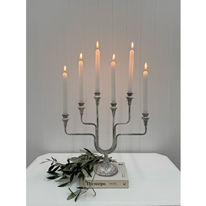 Candle Holder 6 Arms Oat white | REVOLOGY