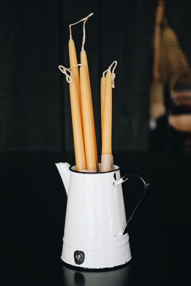 Handmade beeswax dinner candles by Hohepa, crafted in the Hawkes Bay, a meaningful Matariki gift from Revology