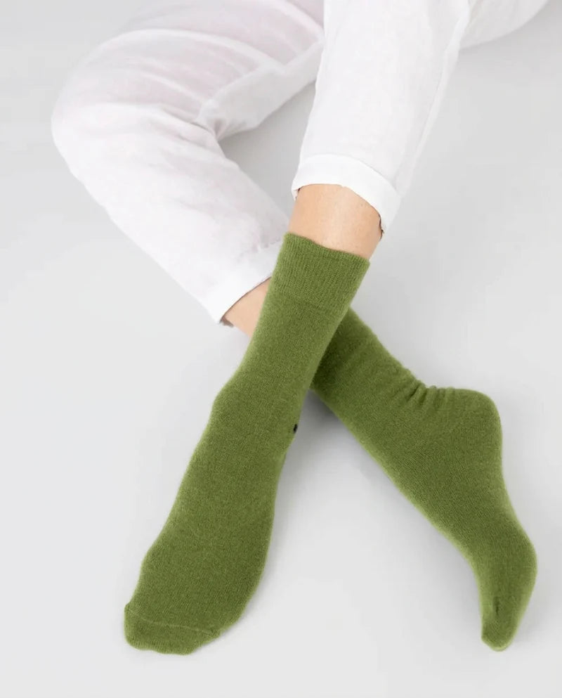 Possum Merino Socks - H Green  | NOOAN