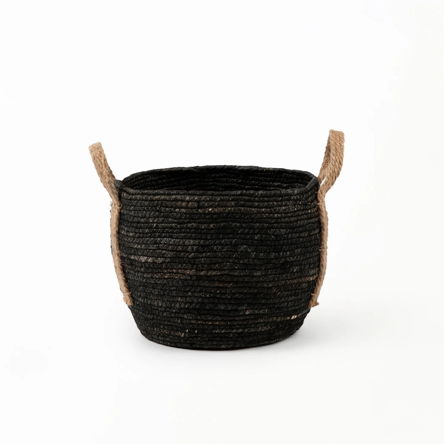 Black Basket with Hemp Handle | REVOLOGY