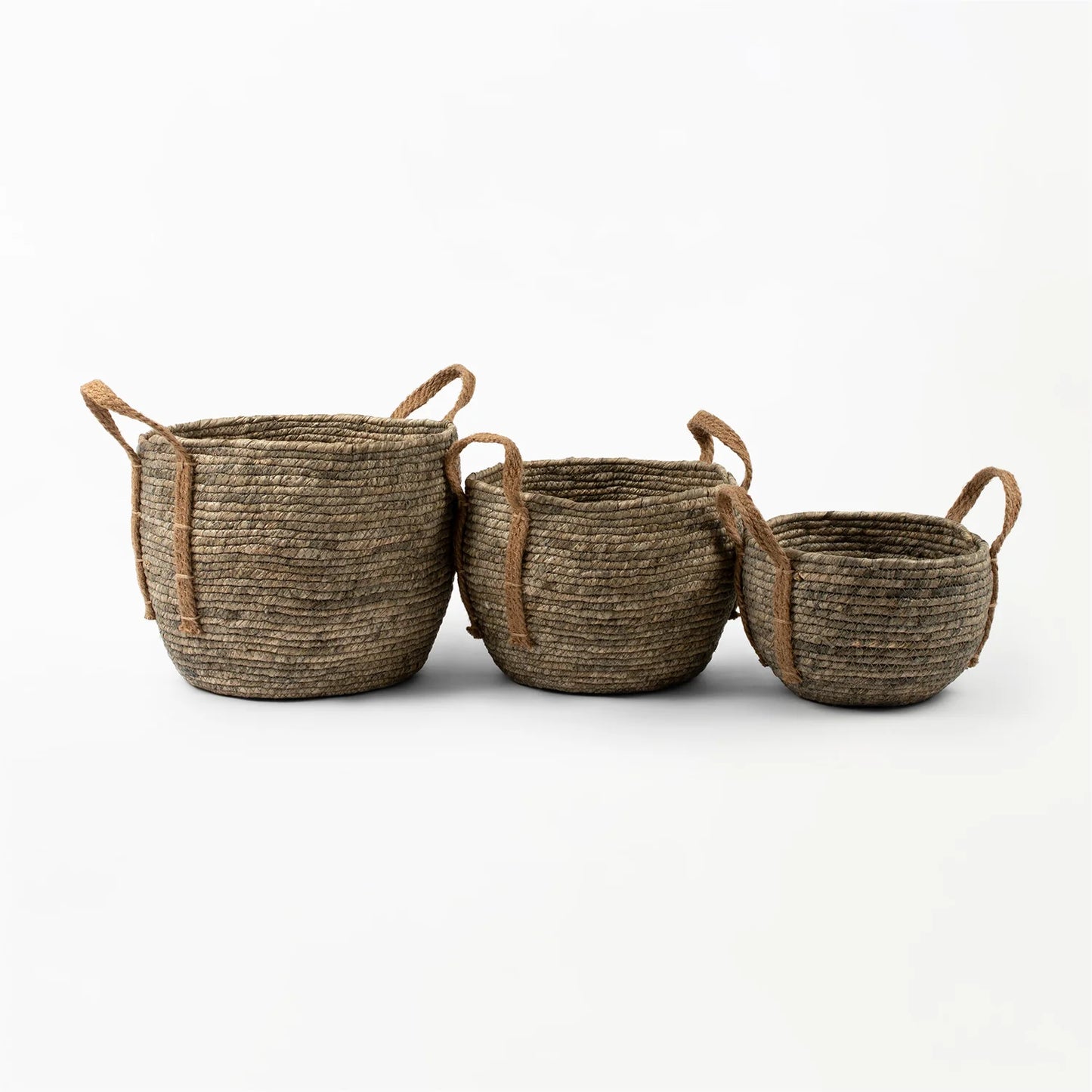 Light Grey Basket with Hemp Handle | REVOLOGY