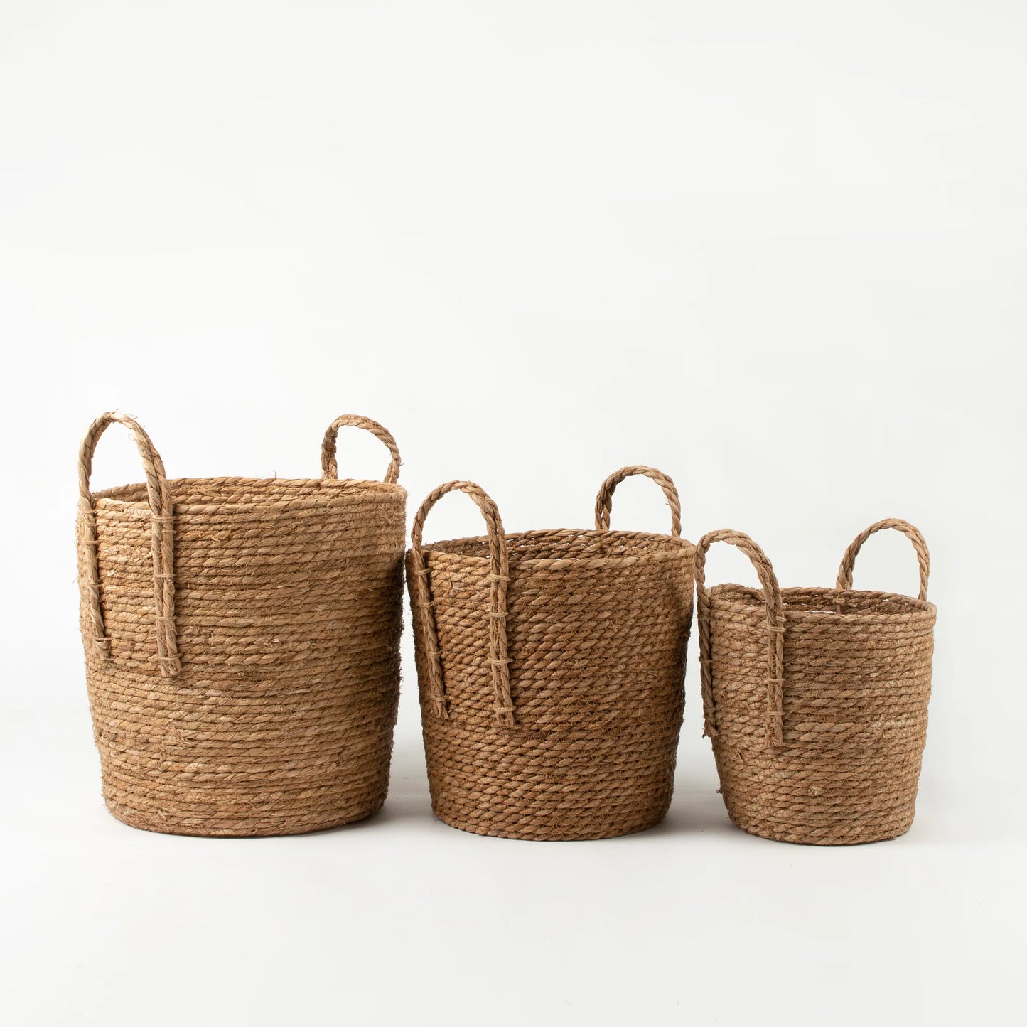 Natural Grass Basket with Woven Grass Handle |REVOLOGY