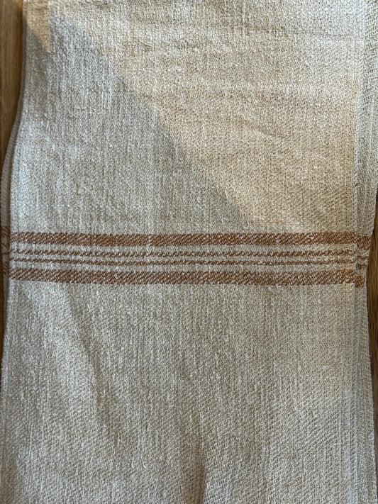 GRAIN-SACK PLACEMAT - TAN STRIPE & PATCHED | VSU