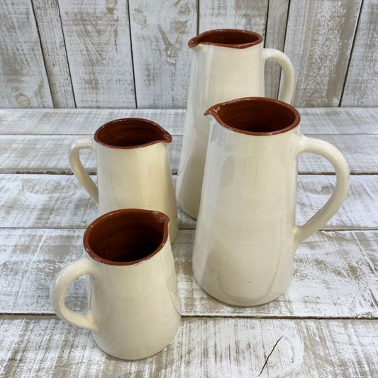 Spanish Terracotta Jugs - 500 - 1L /  CREAM