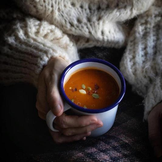 ENAMEL MUGS - WHITE WITH BLUE |FALCON