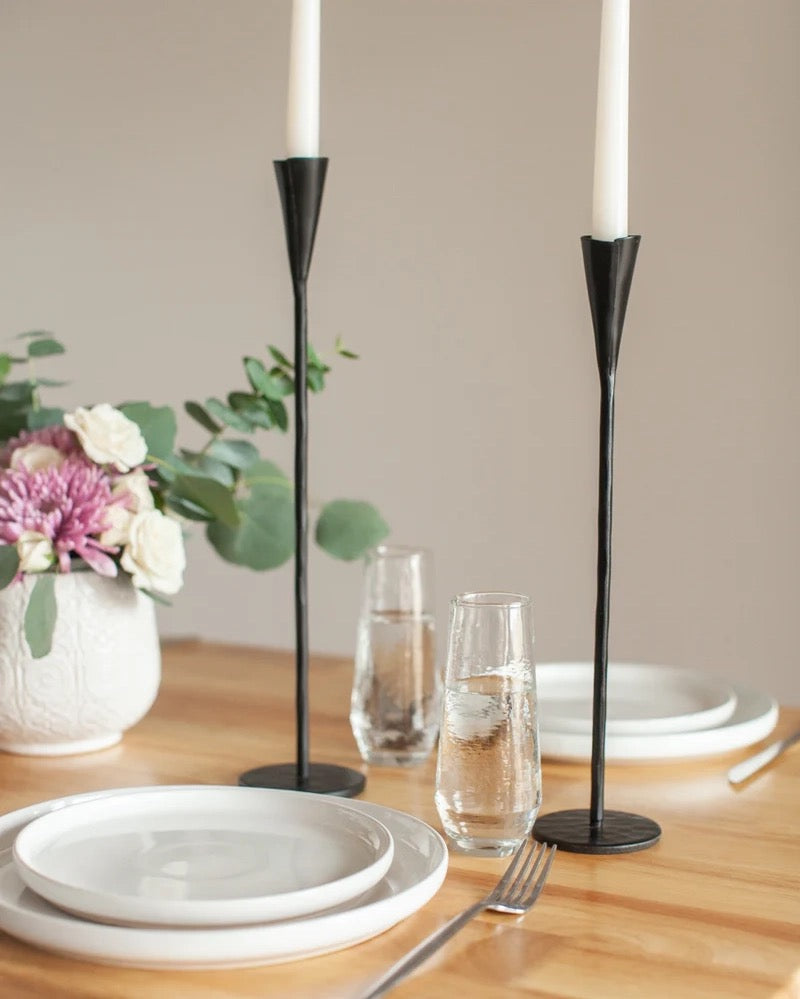 Hand-Forged Iron Candle Stands (Set of 2) | REVOLOGY