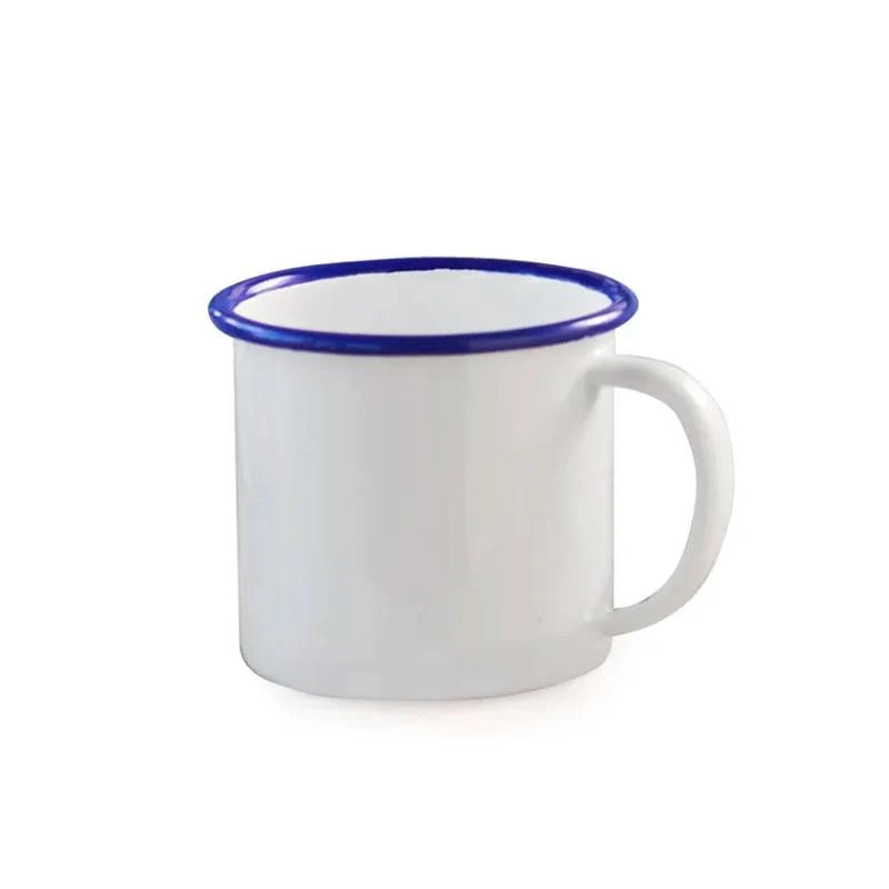 ENAMEL MUGS - WHITE WITH BLUE |FALCON