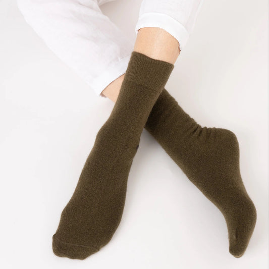 Possum Merino Socks - H Military Olive | NOOAN