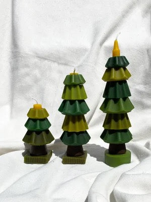 Christmas Tree | Beeswax Stacking Candle | 3 Sizes