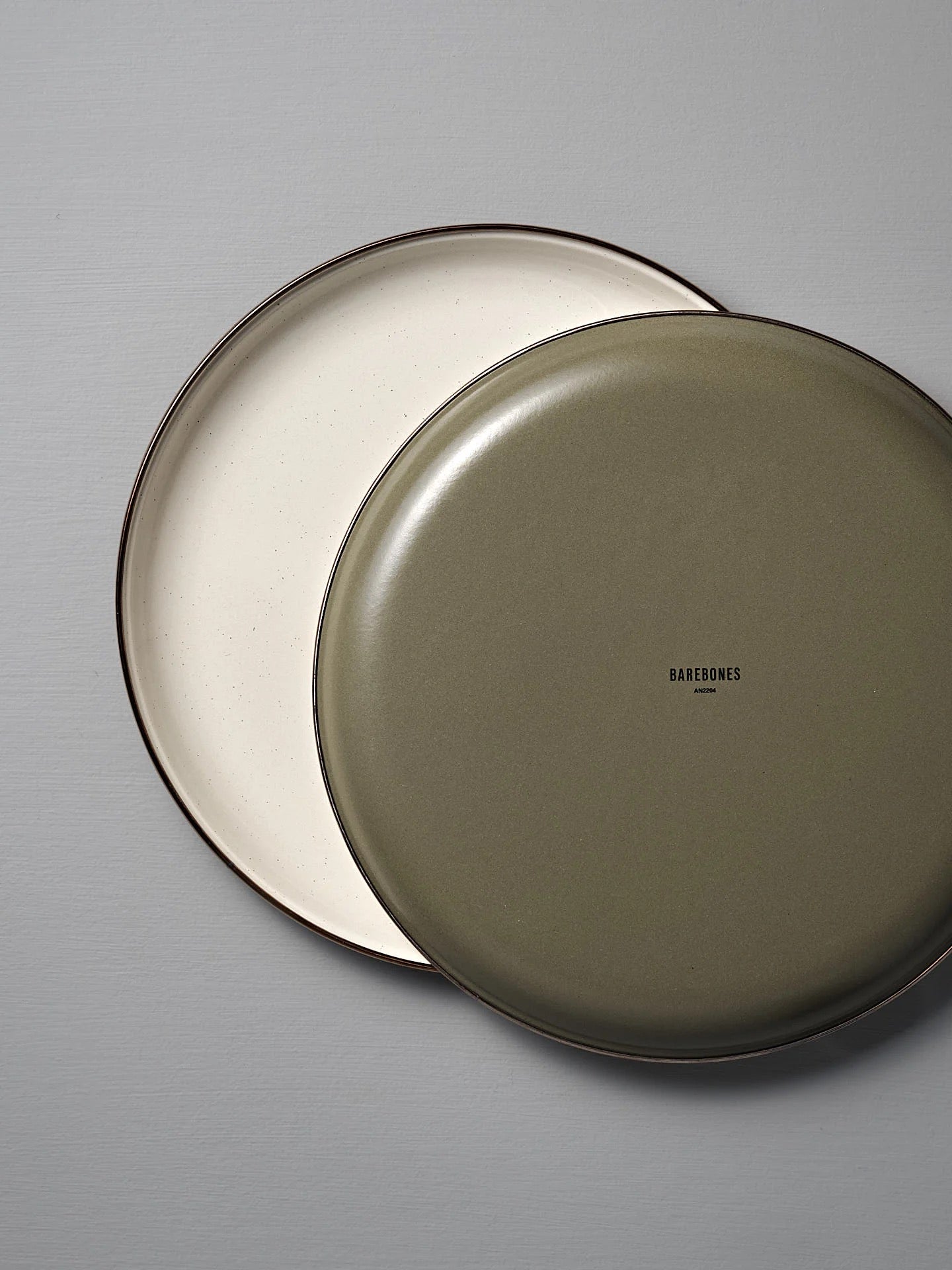 Camping Enamel  Deep Plate – Olive Drab (Set of 2) | BAREBONES
