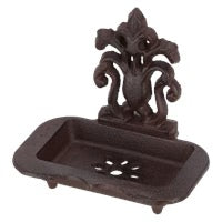 Cast iron soap dish with Victorian design and rubber feet by Revology